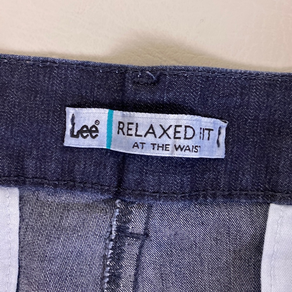 Lee Womens Relaxed Fit Straight Leg Jeans Size 16 Long Dark Wash Blue Denim Y2K - Picture 2 of 11